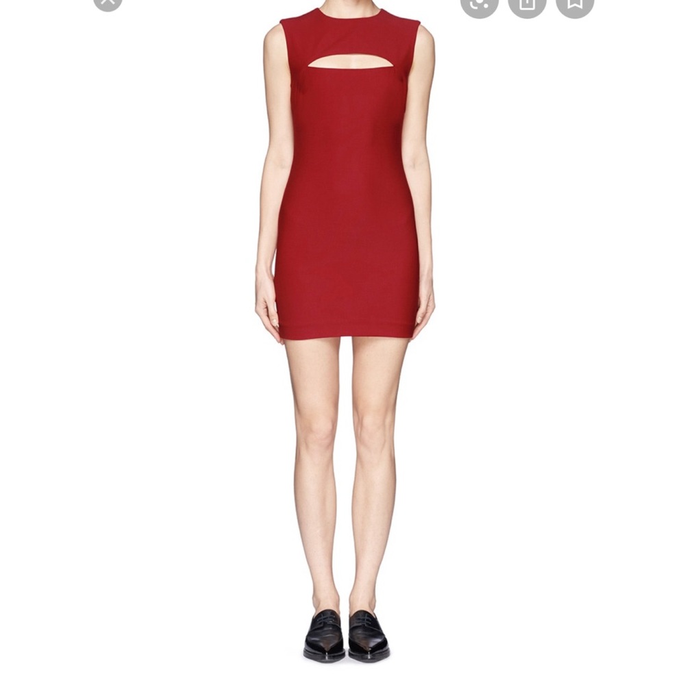 Elizabeth and James midi cutout chest red dress